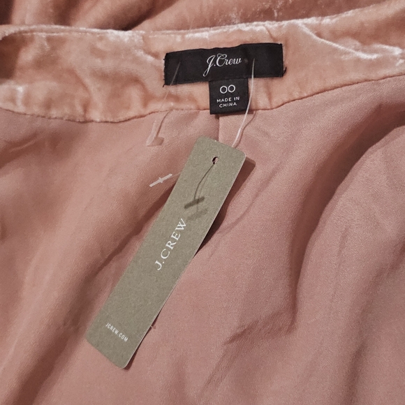 J.CREW Pink Drapey Velvet V-Neck Wrap Dress size 00 - Picture 2 of 5